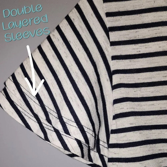 🌻🌻Xhilaration Striped Blouse with Crochet & Lace Trim, Size Small - Picture 4 of 6